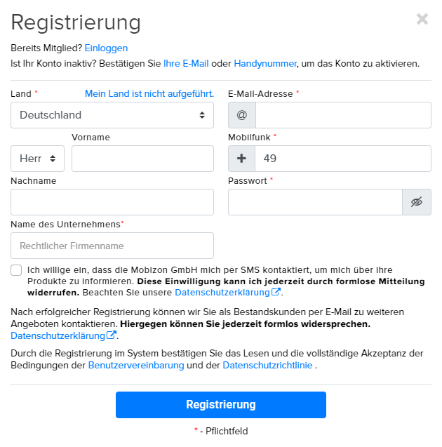 Registration process