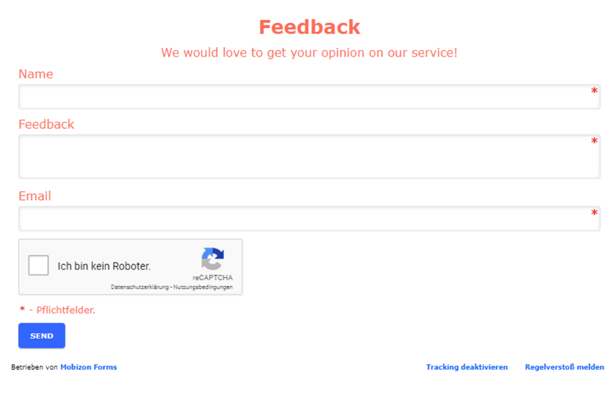 Feedbackformular